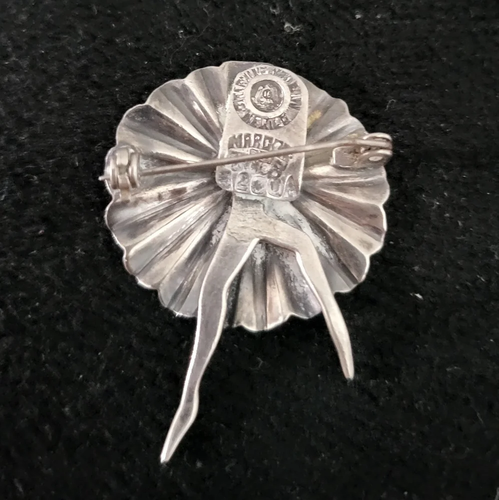 Margot de Taxco Sterling Silver Ballerina Brooch 5200A - Picture 2 of 3